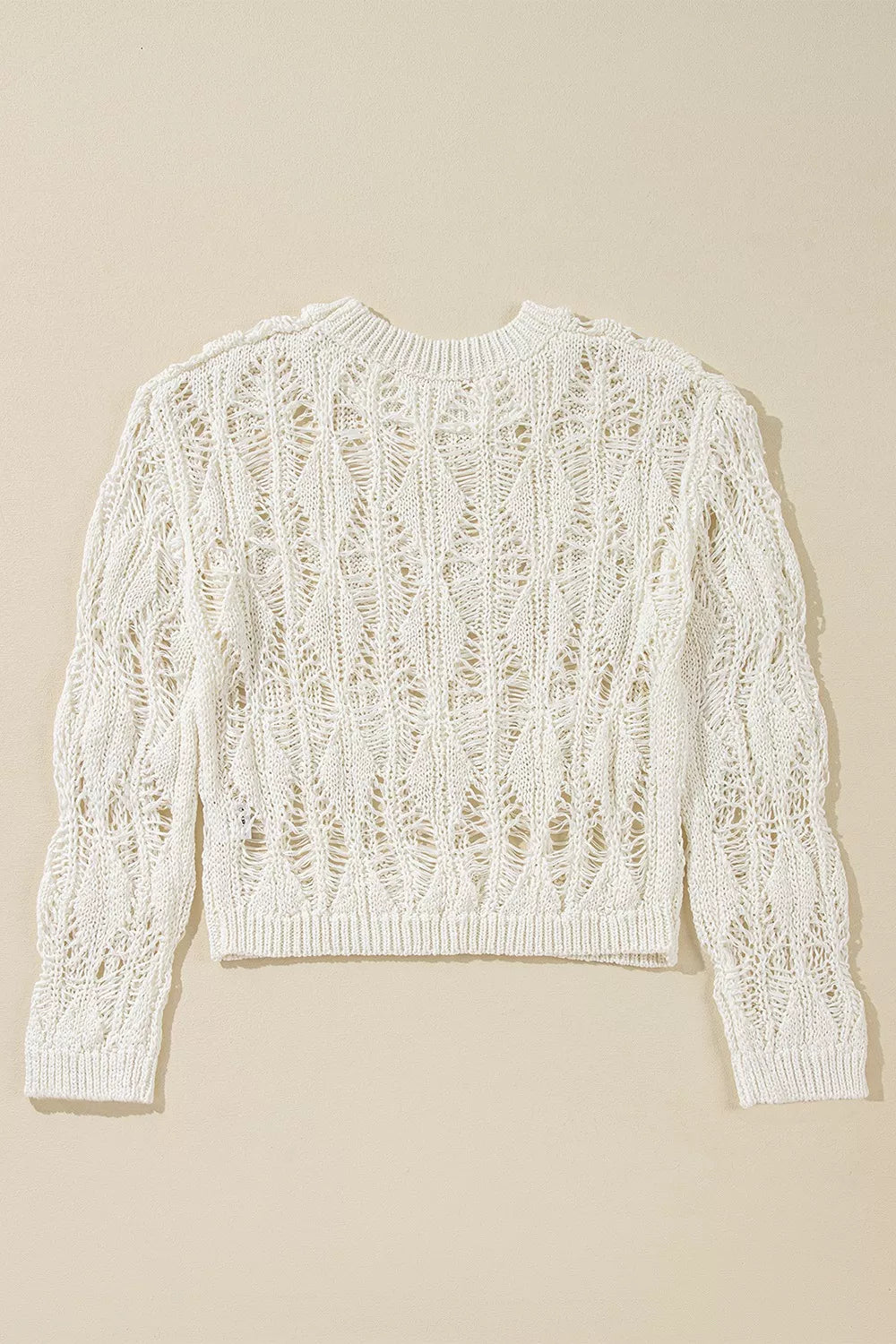 Hollow Out Long Sleeve Knit Cover Up