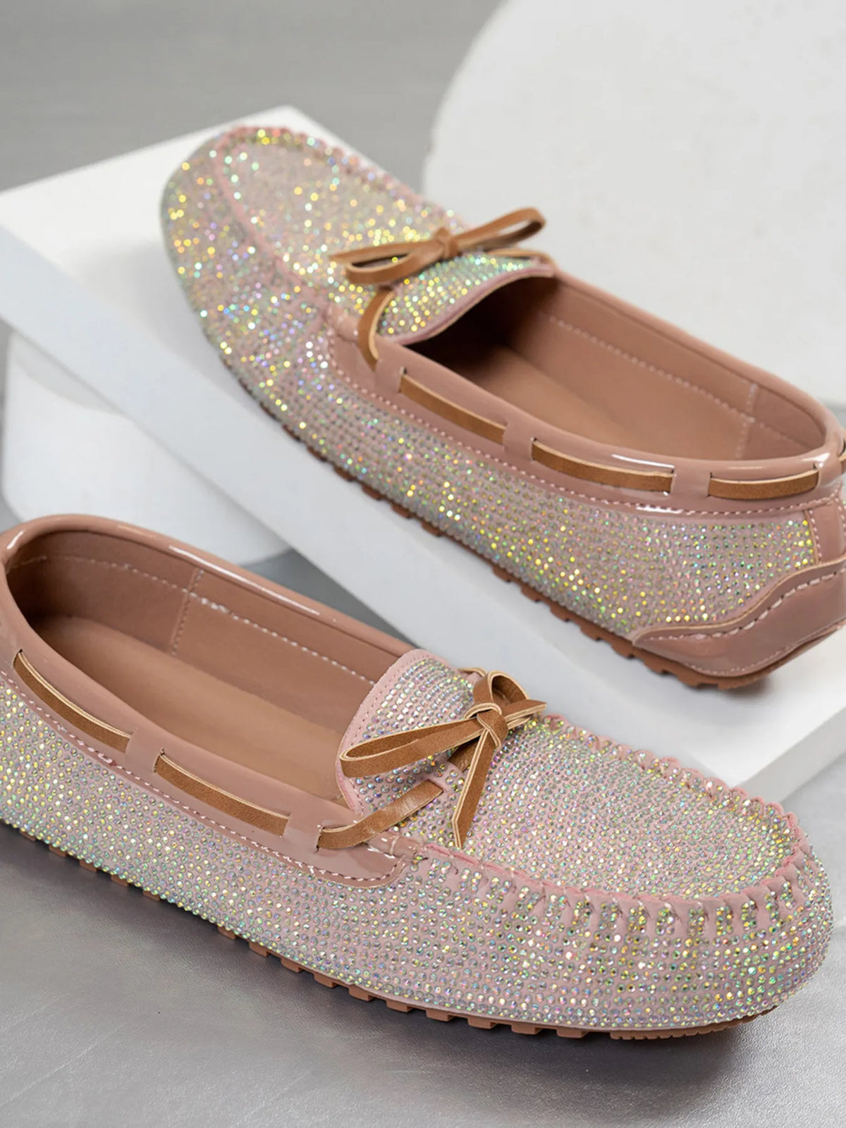 Bow Round Toe Flats Slip-Ons