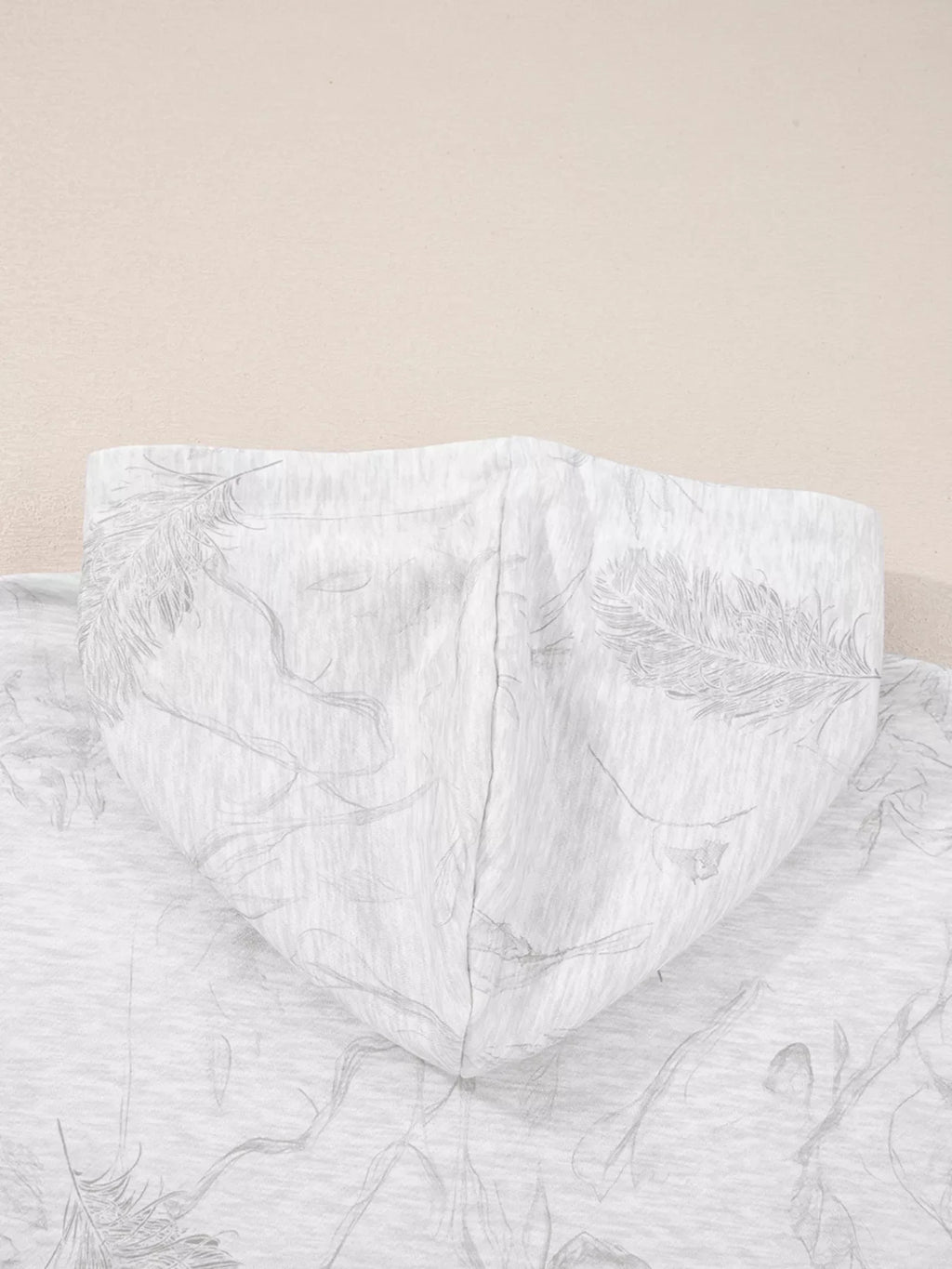Marbled Print Loose Drop Sleeve Hoodie and Elastic Waistband Pants Set