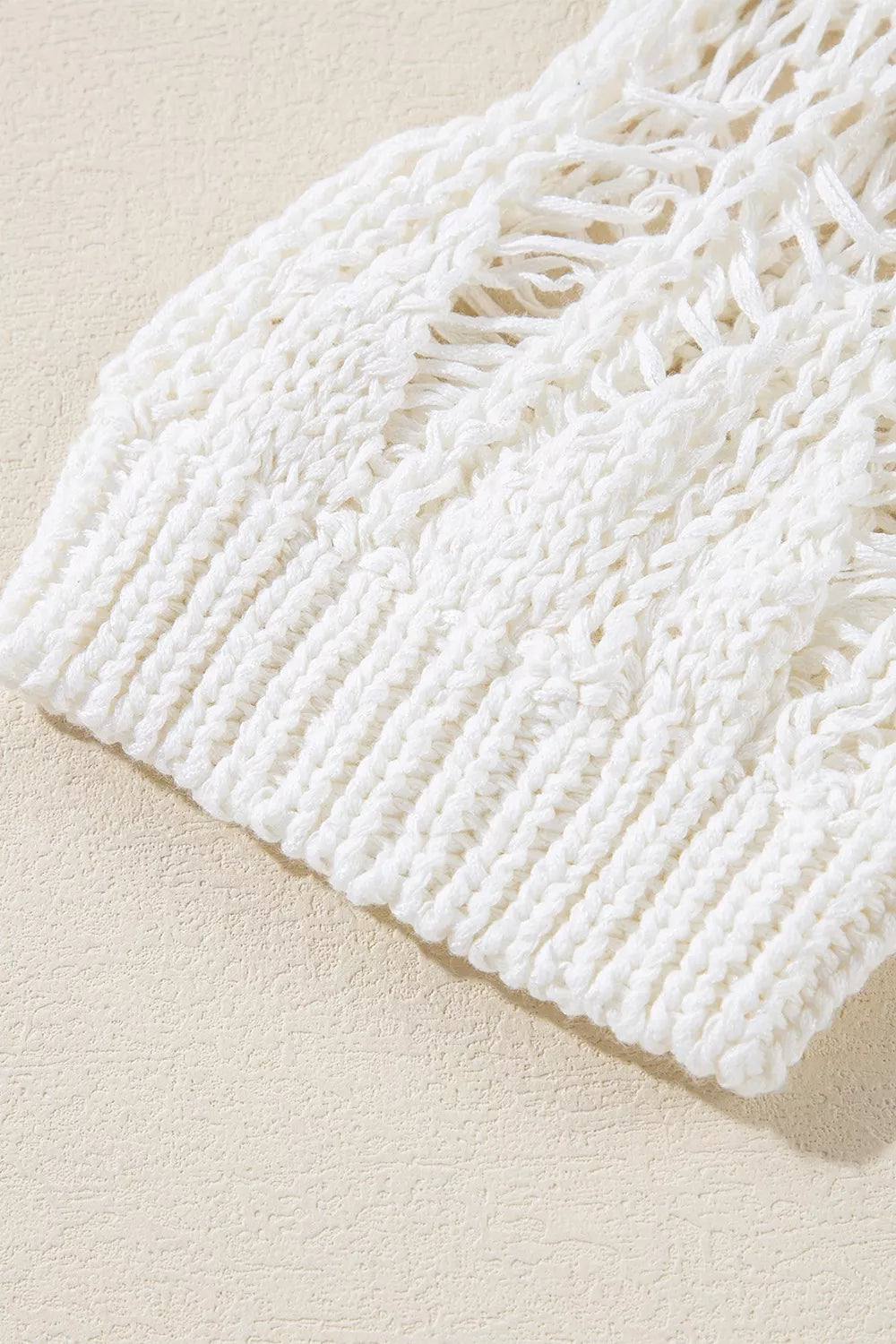 Hollow Out Long Sleeve Knit Cover Up