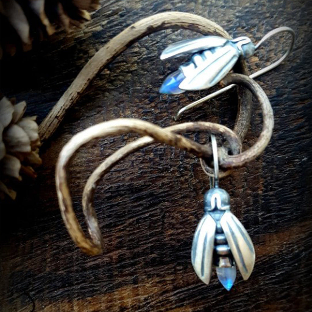 Simple Firefly Moonstone Women's Earrings