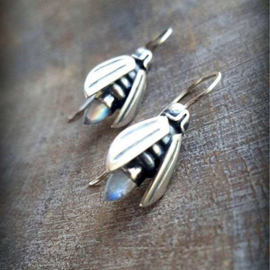 Simple Firefly Moonstone Women's Earrings