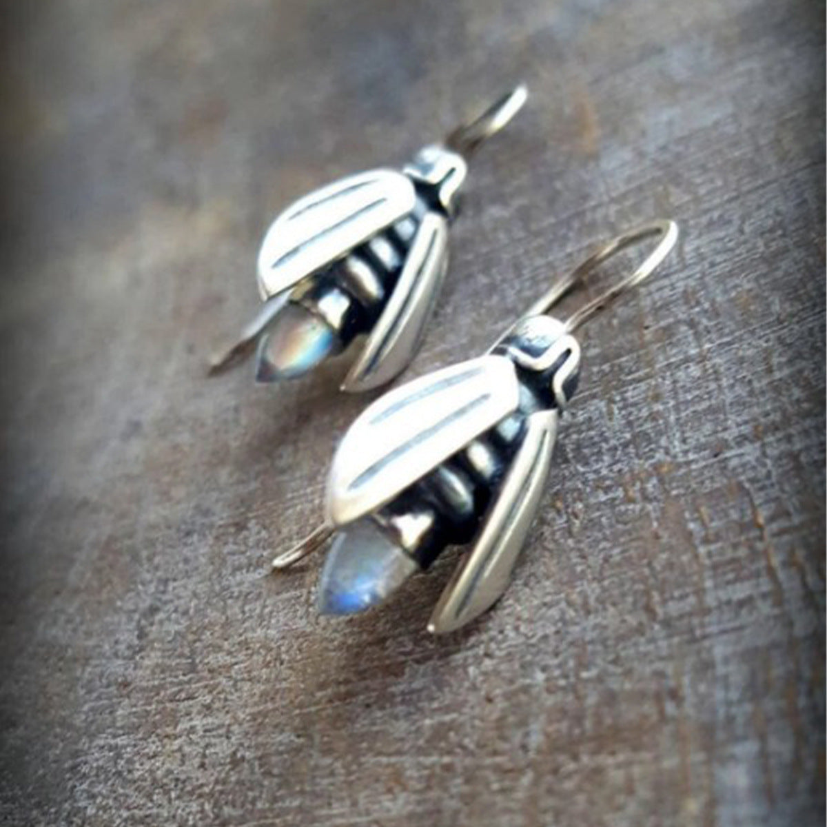 Simple Firefly Moonstone Women's Earrings