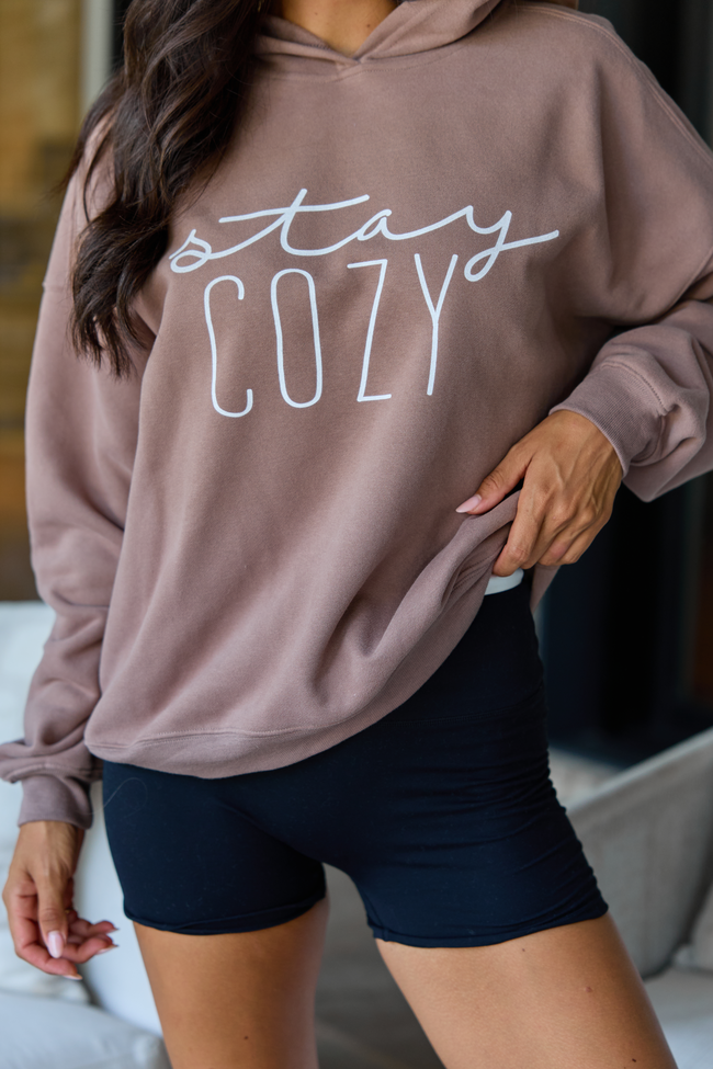 Stay Cozy Mocha Graphic Hoodie