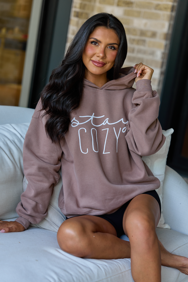 Stay Cozy Mocha Graphic Hoodie