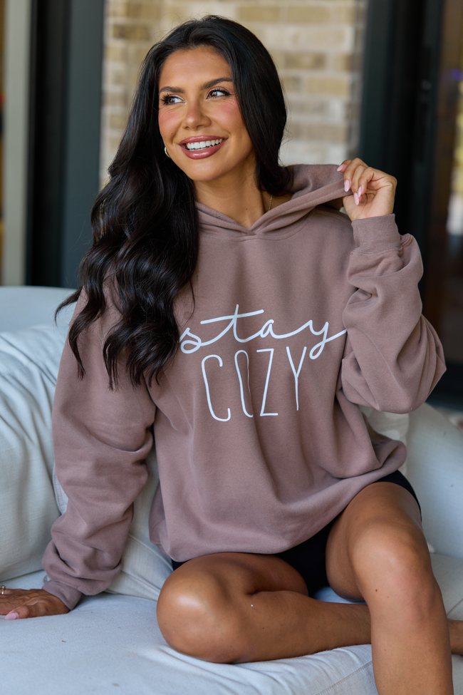 Stay Cozy Mocha Graphic Hoodie