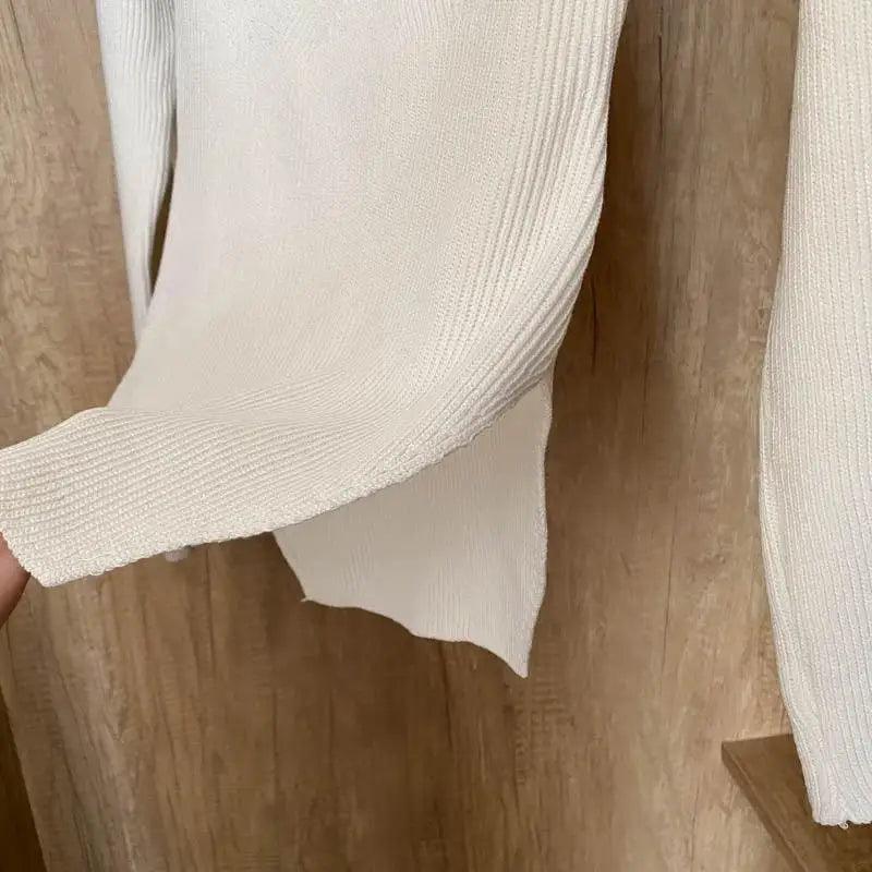 Women's Square Collar Knitted Pullover Sweater