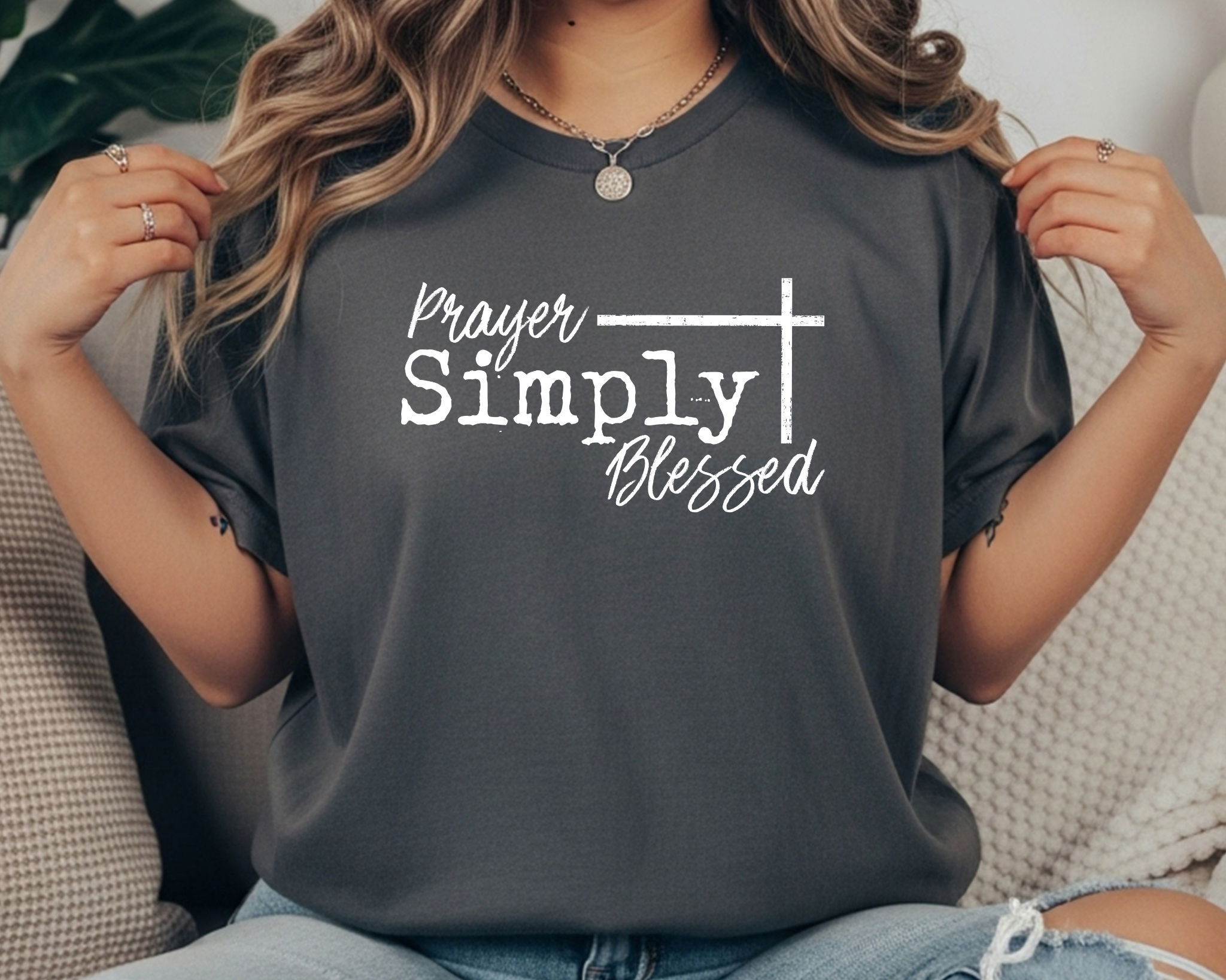 Prayer Simply Blessed Comfort Colors Tee | Christian Faith Shirt