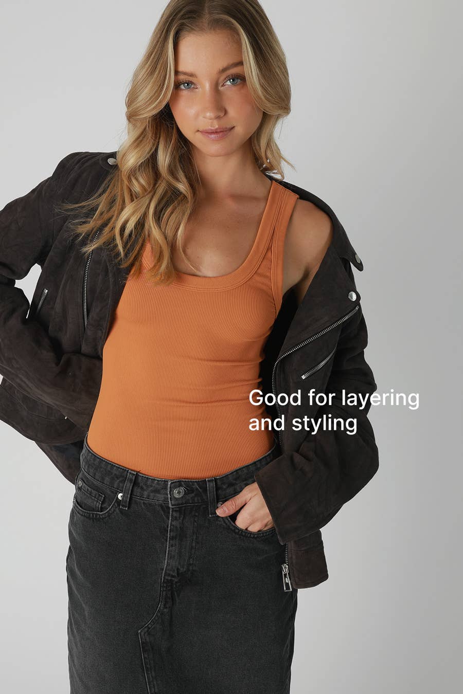 NikiBiki Reversible Ribbed Western Basics Tank Top — Scoop or Crew Neck (Made in USA Best-Seller)